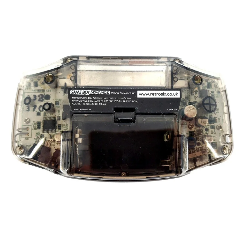 Nintendo Game Boy Advance Clear Black New Shell, Buttons, Glass Lens Tested
